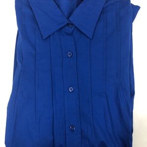 Collection Etc women’s pleated long sleeve shirt size XL blue